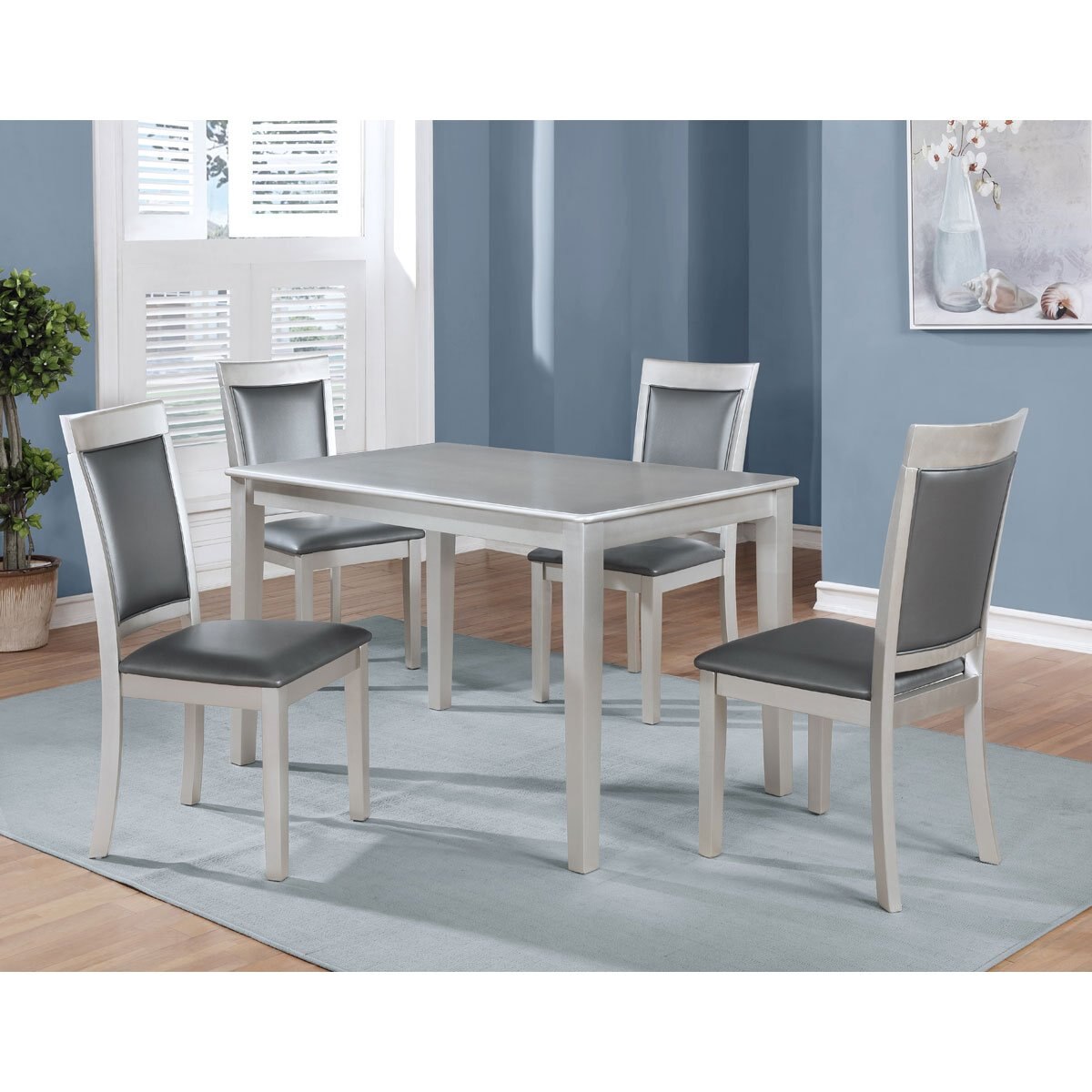 Antecomedor para 4 Personas con Sillas Acolchadas Guarneri