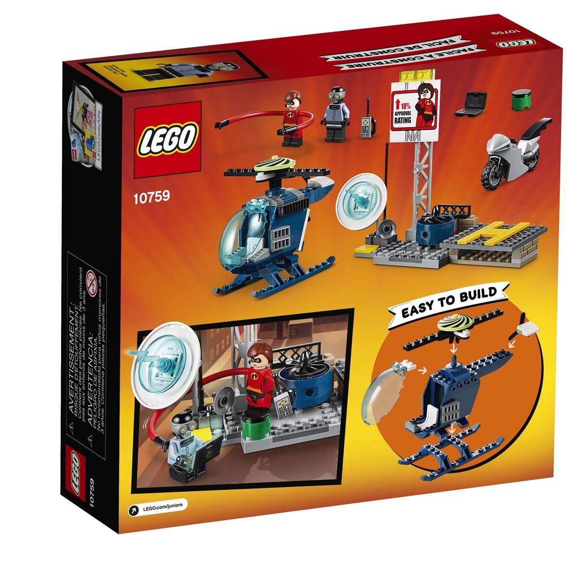 Los Increíbles Persecución por las Azoteas de Elastigirl Lego