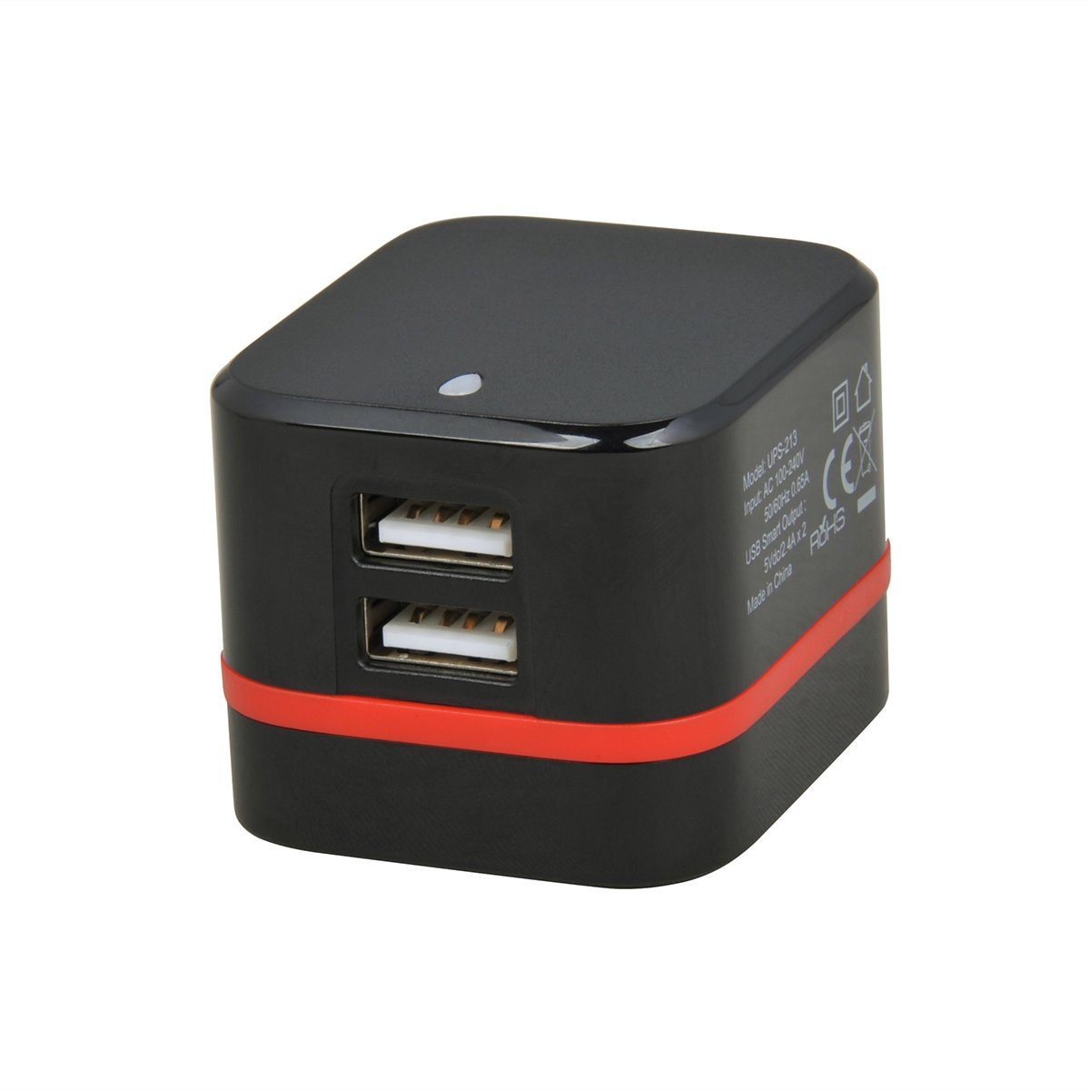 Cargador Viaje 2 Ptos Usb y Conector Abatible Geartek