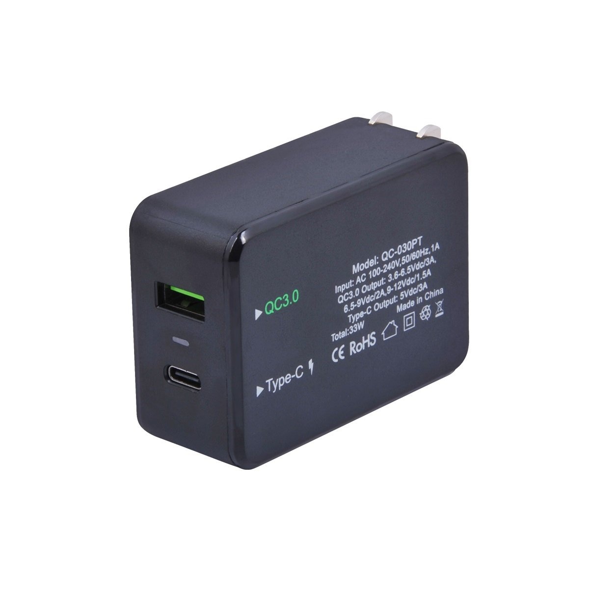 Cargador Pared Qc3.0 2 Ptos Usb 1 Type-C Geartek