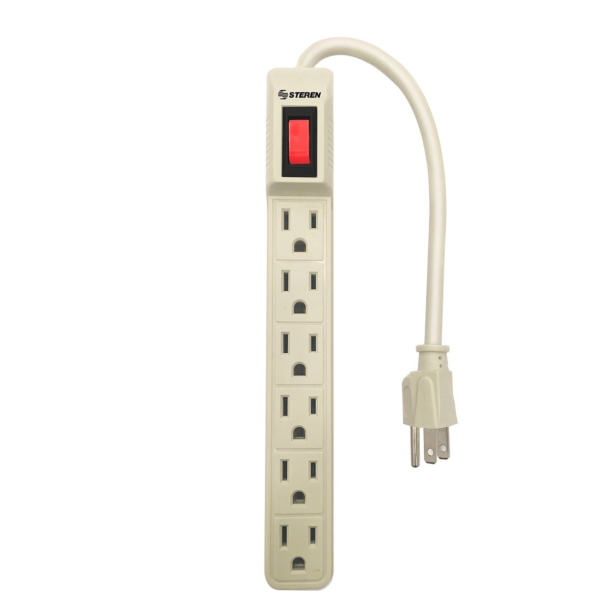 Tira de 6 Contactos Delgada C/interruptor Reset On/off Steren