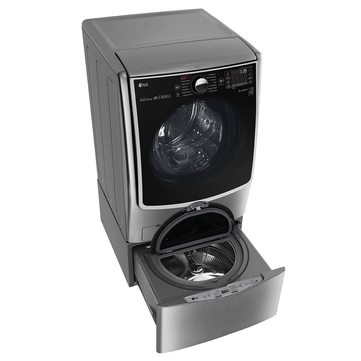 Lavadora Lg Doble Carga Twinwash 22+3.5 Kg Steel Wm5000Hva