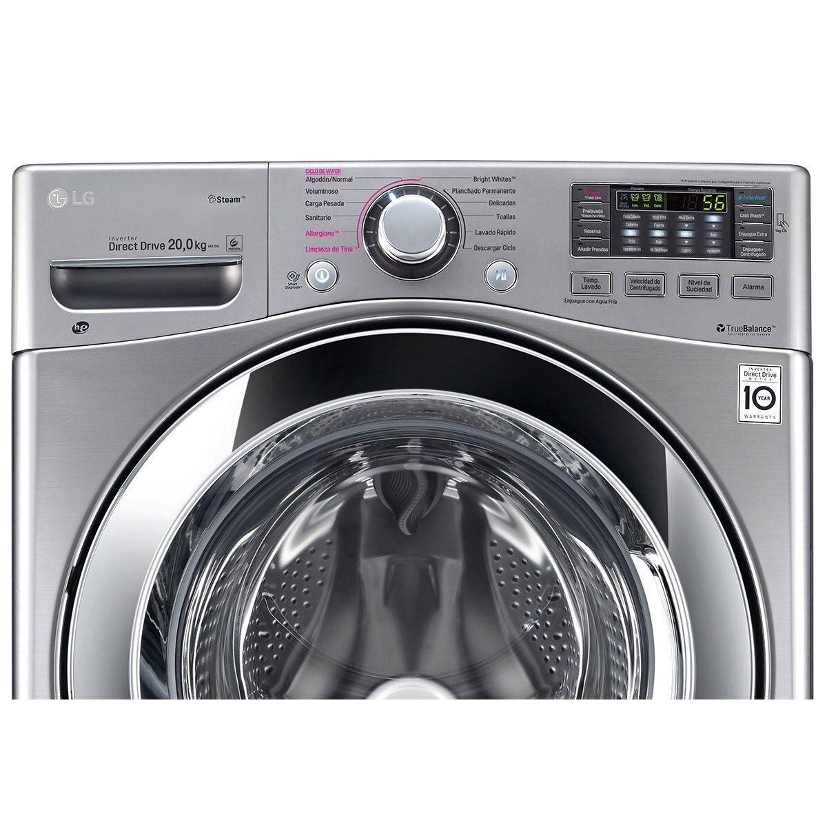 Lavasecadora Lg Doble Carga Twinwash 20+3.5 Kg Steel Wd20Vvs6
