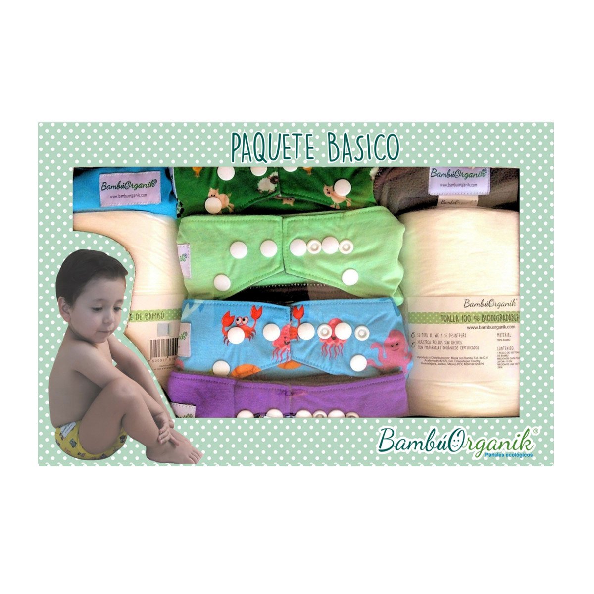 Caja de Paquete Básico Pañal de Bambú Bambúorganik