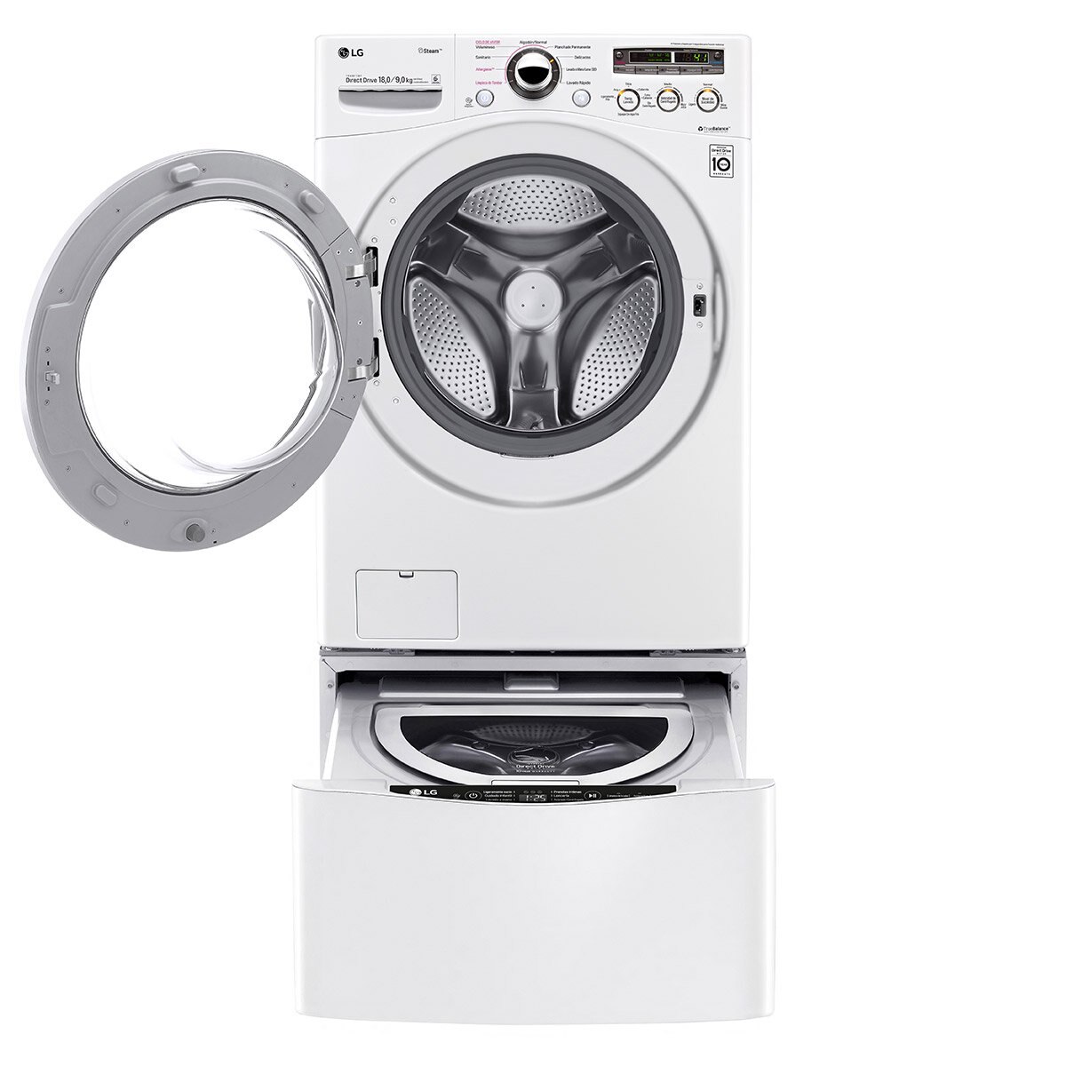 Lavasecadora Doble Carga Twinwash 18+3.5 Kg Blanca Lg