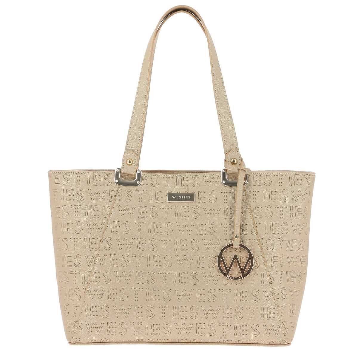 Bolsa Tote Oro con Charm Metálico Westies