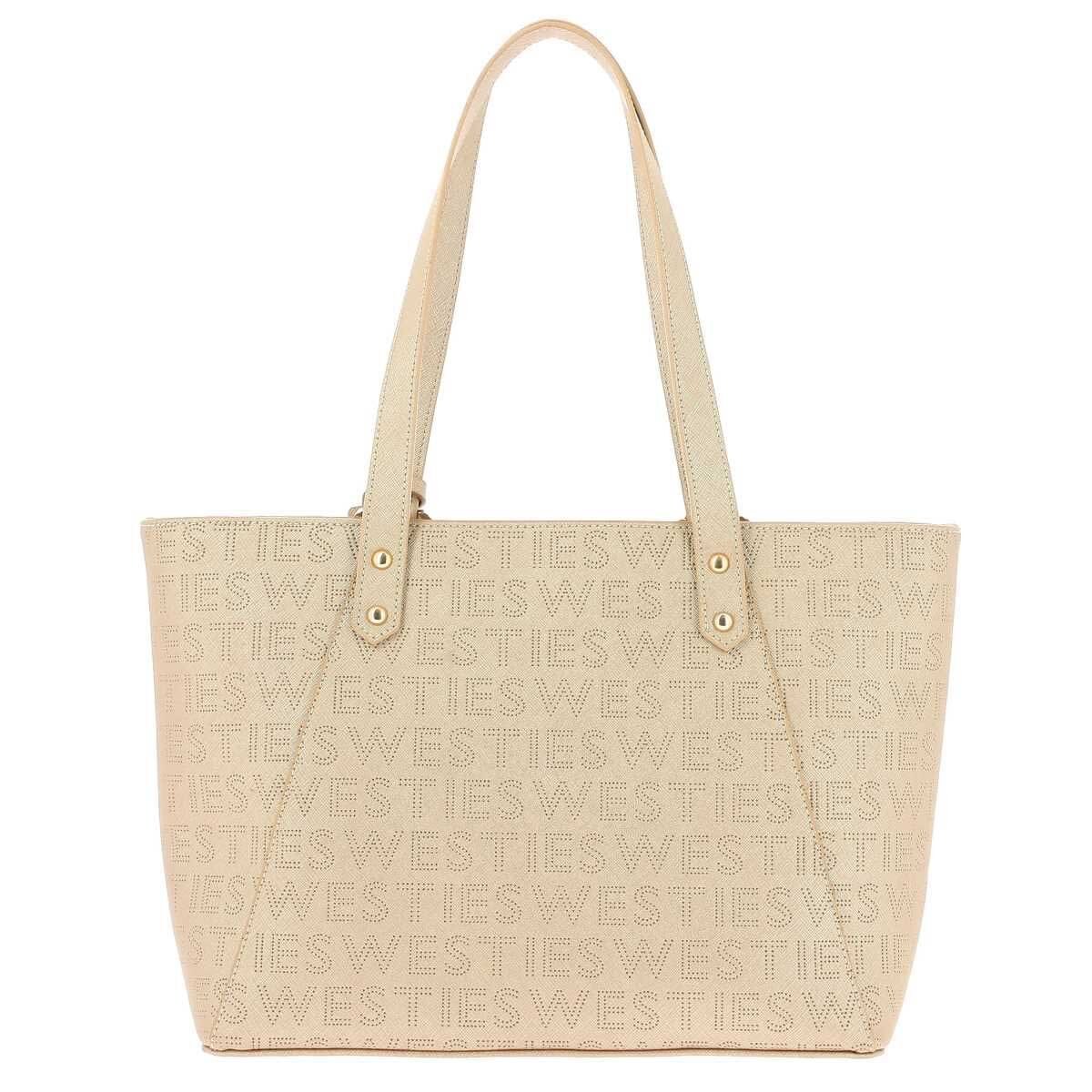 Bolsa Tote Oro con Charm Metálico Westies