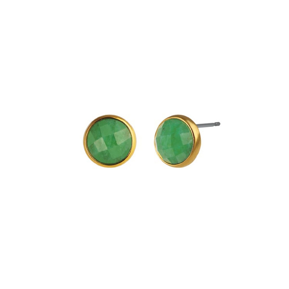 Broqueles Jade Natural Facetado Verde Emanuel Ungaro