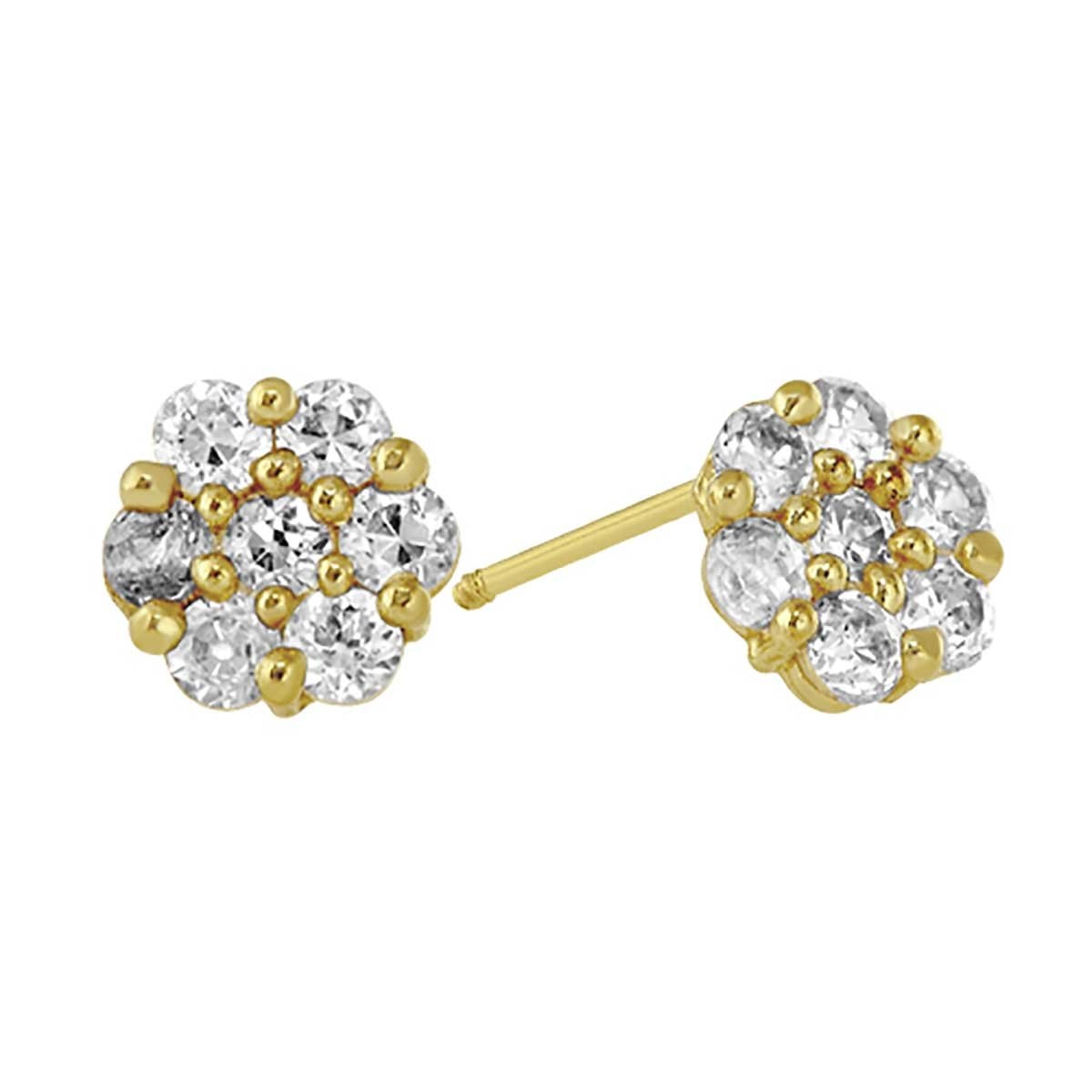 Broquel de Oro 14K Roseta Circonia Sabelli