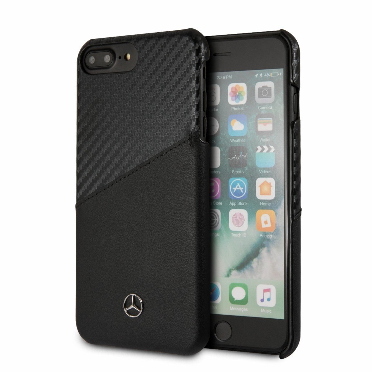 Funda Piel y Car Iph 6 7 8 Plus Neg Mercedes B
