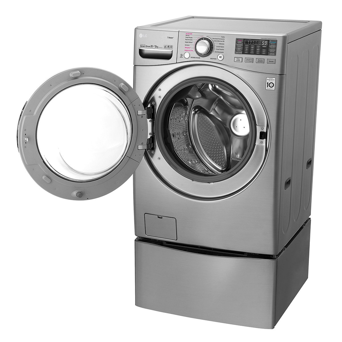 Lavasecadora Lg Doble Carga Twinwash 20+3.5 Kg Steel Wd20Vvs6
