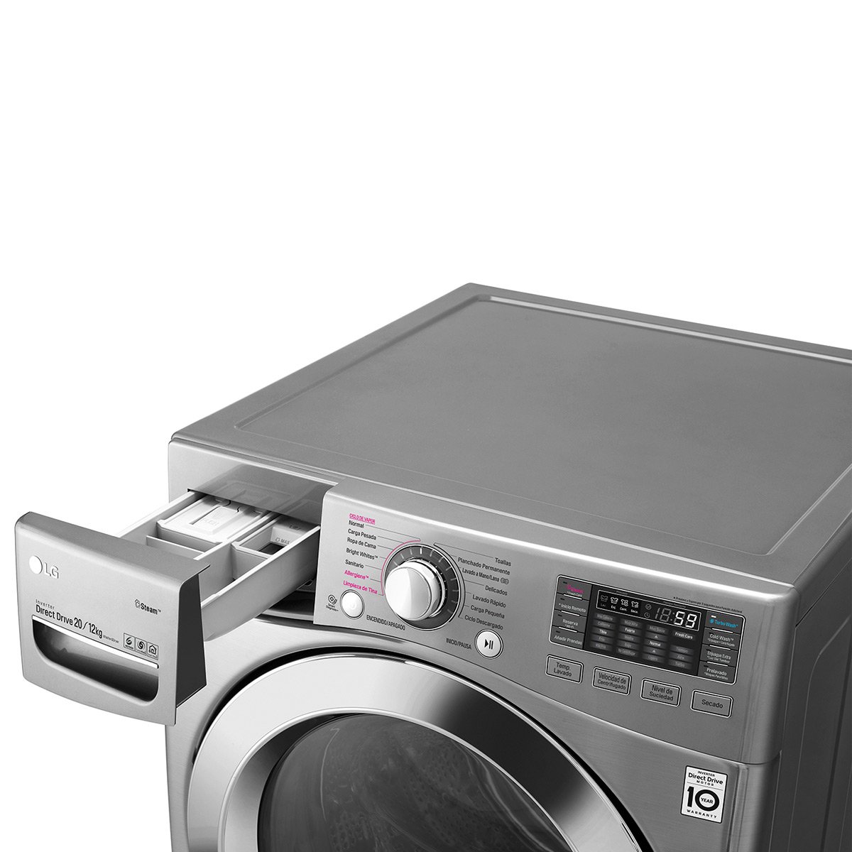 Lavasecadora Lg Doble Carga Twinwash 20+3.5 Kg Steel Wd20Vvs6