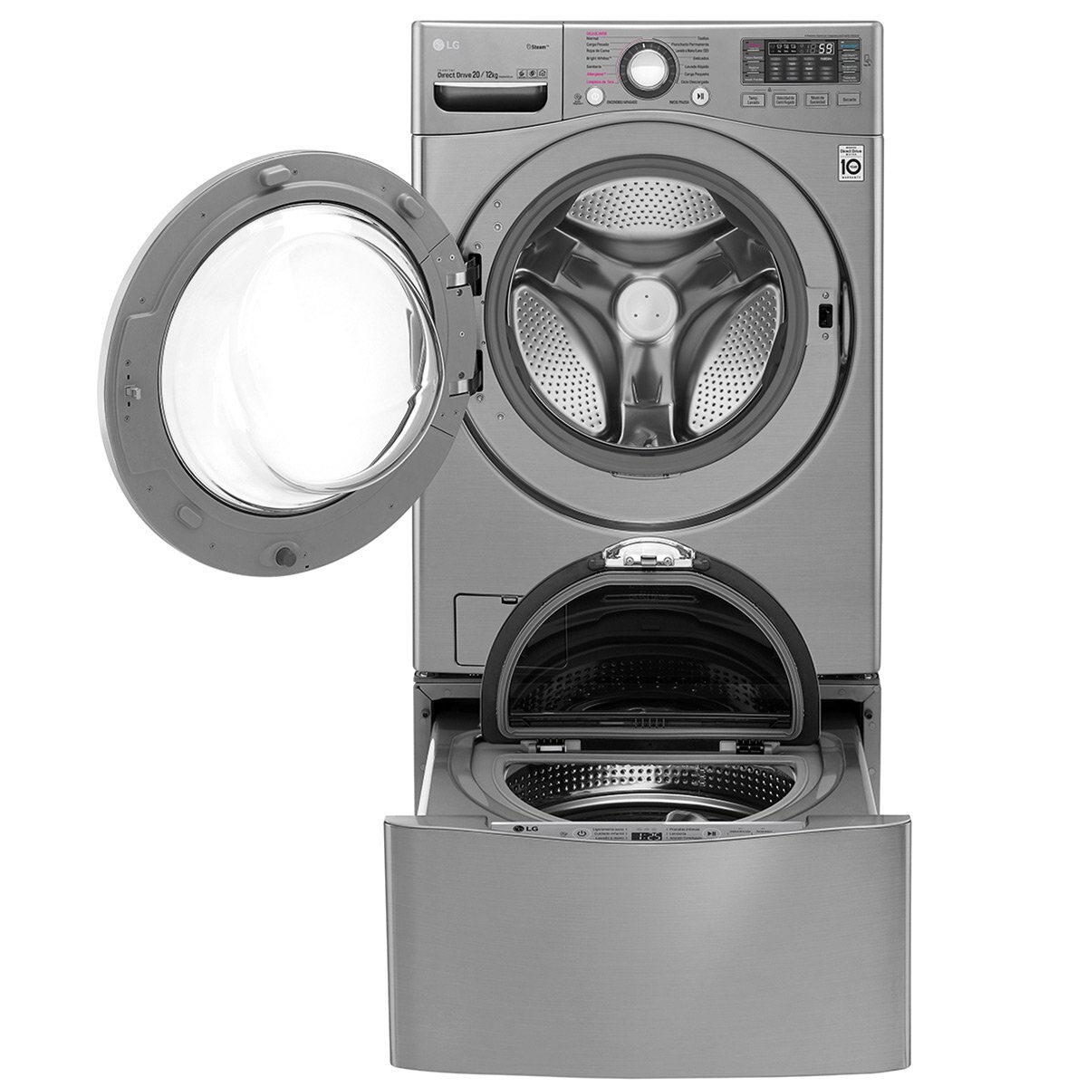 Lavasecadora Lg Doble Carga Twinwash 20+3.5 Kg Steel Wd20Vvs6
