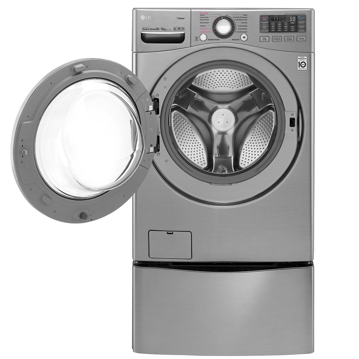 Lavasecadora Lg Doble Carga Twinwash 20+3.5 Kg Steel Wd20Vvs6
