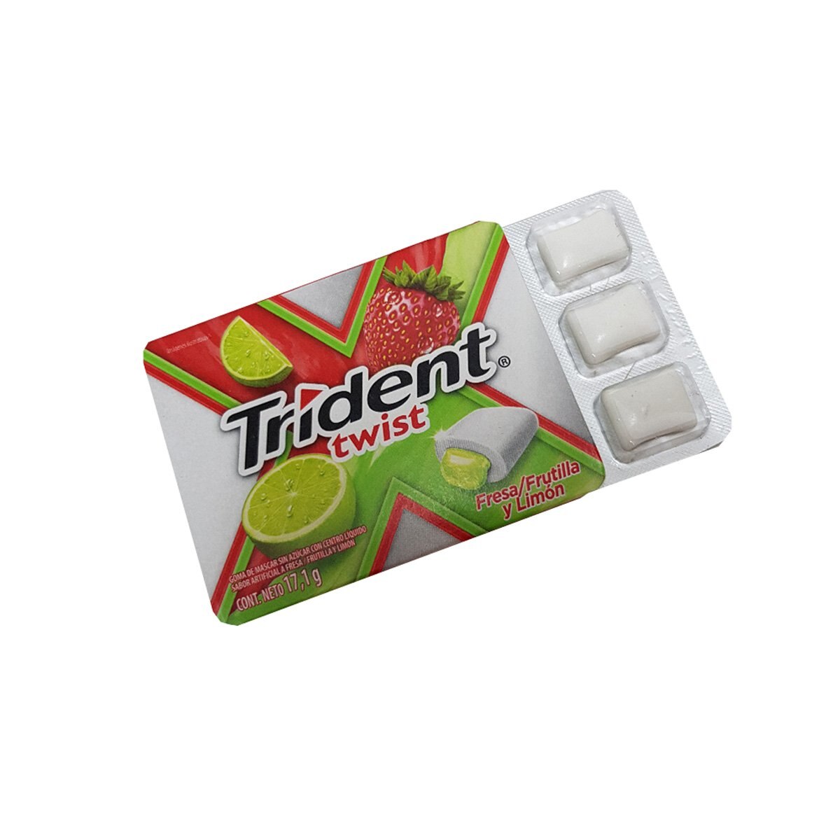 Goma de Mascar Trident Twist Sweet Fresa Limón Adams