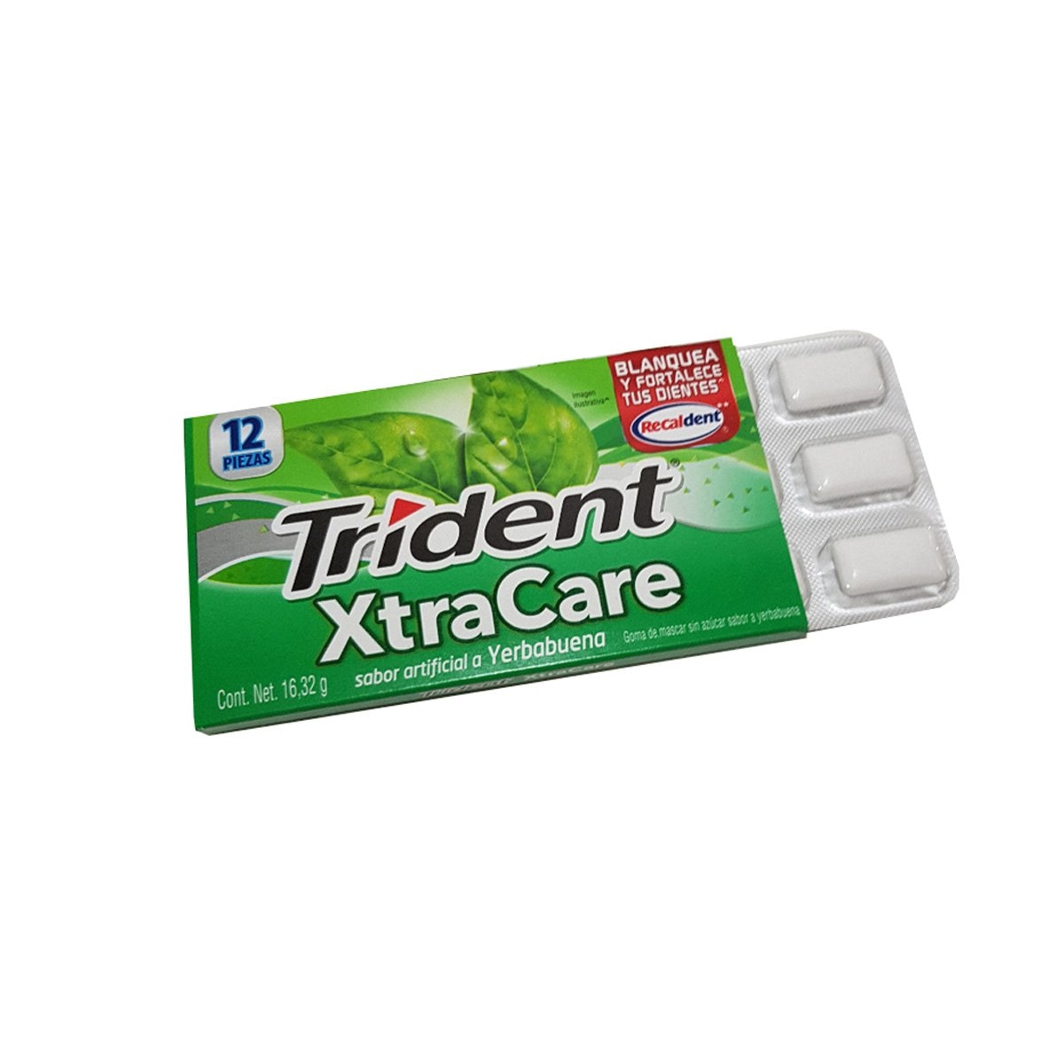 Goma de Mascar Trident Xtracare Yerbabuena Adams