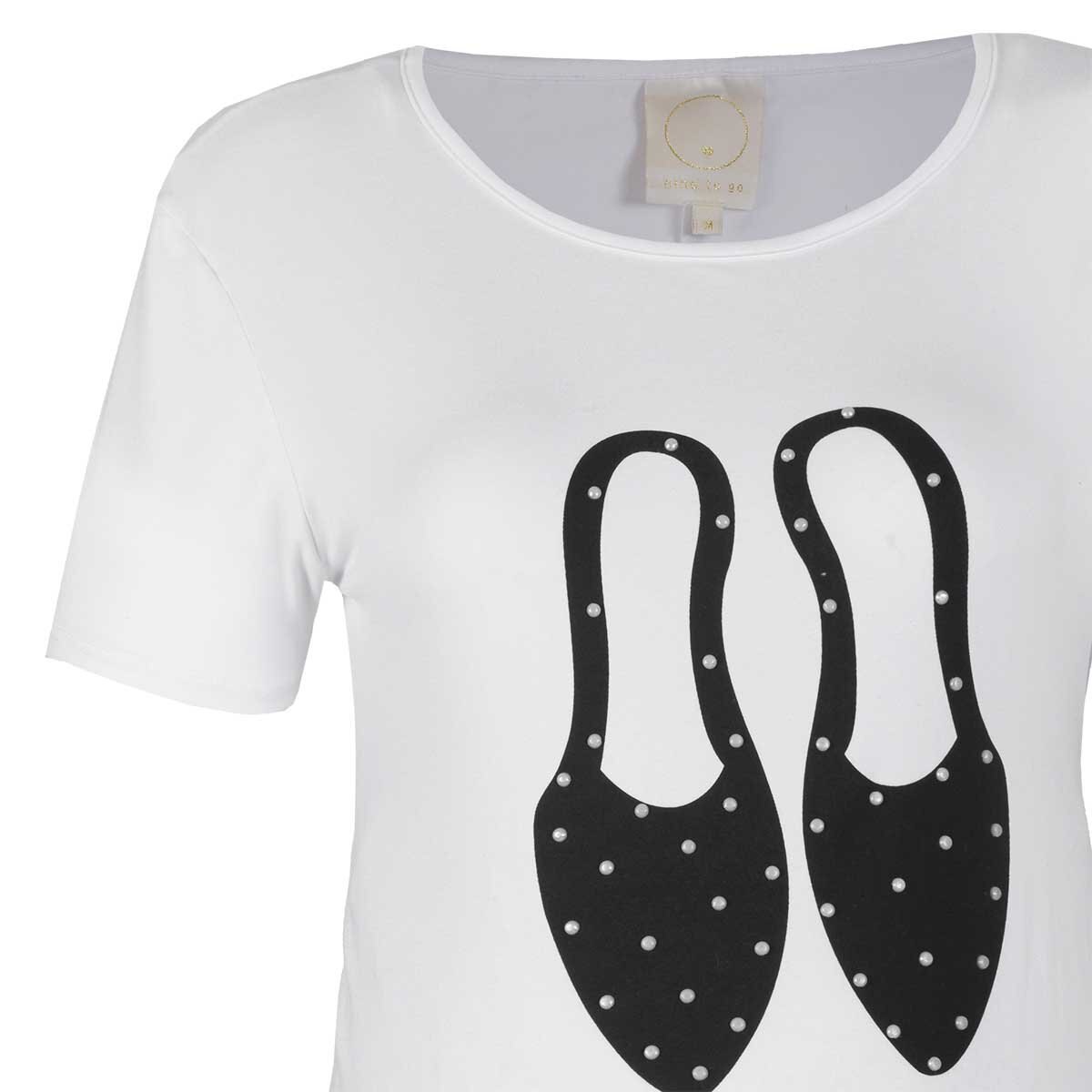 Playera para Dama con Estampado Y Aplicaciones Nine To Go