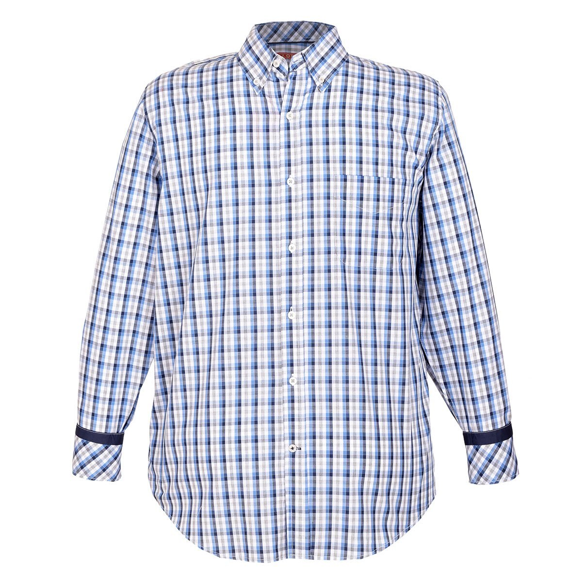 Camisa Manga Larga a Cuadros Azul J. Opus