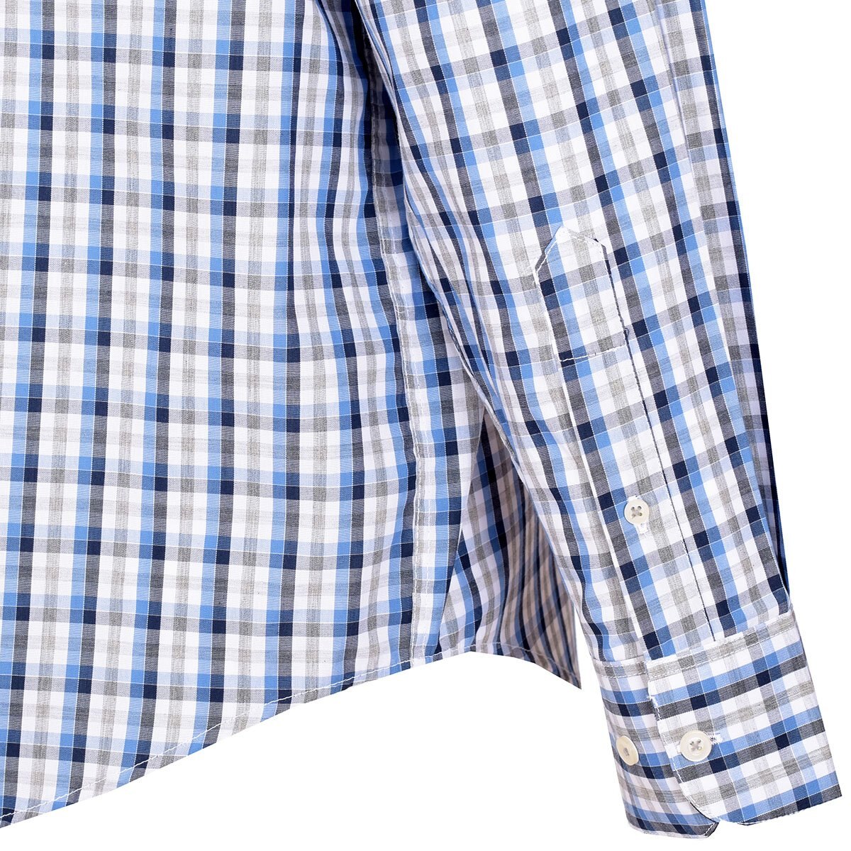 Camisa Manga Larga a Cuadros Azul J. Opus