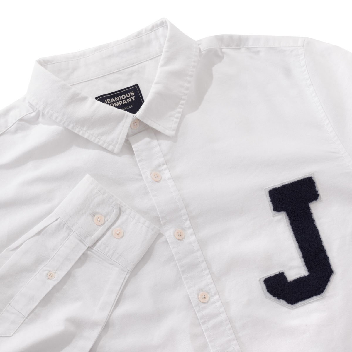 Camisa Oxford Manga Larga con Aplicación Jeanious Plus