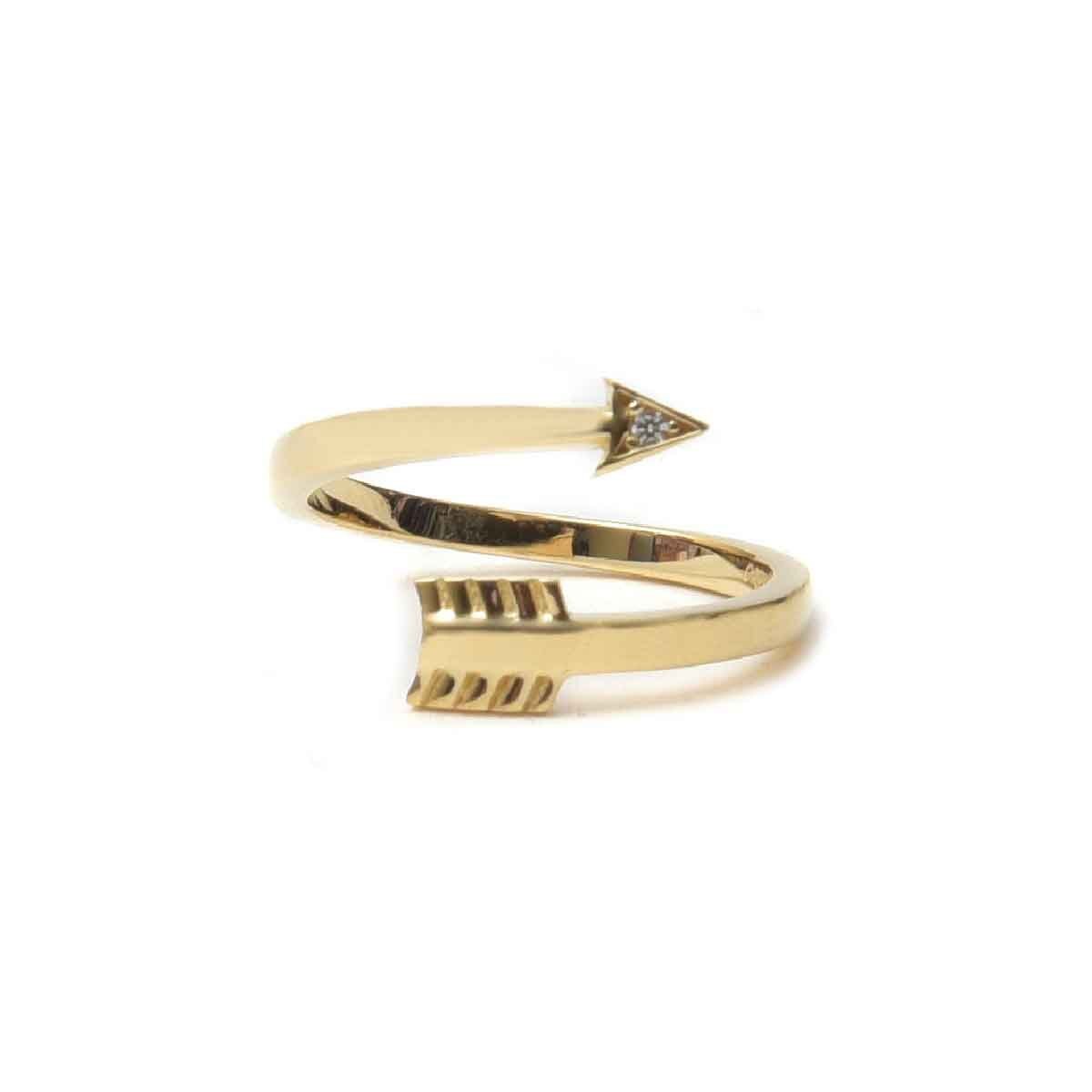 Anillo Flecha con Circonias Doble o