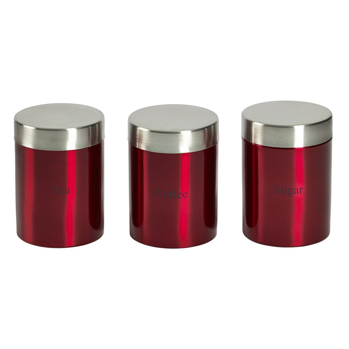 Set 3 Canastas Rojo Acero Inoxidable Tabletops