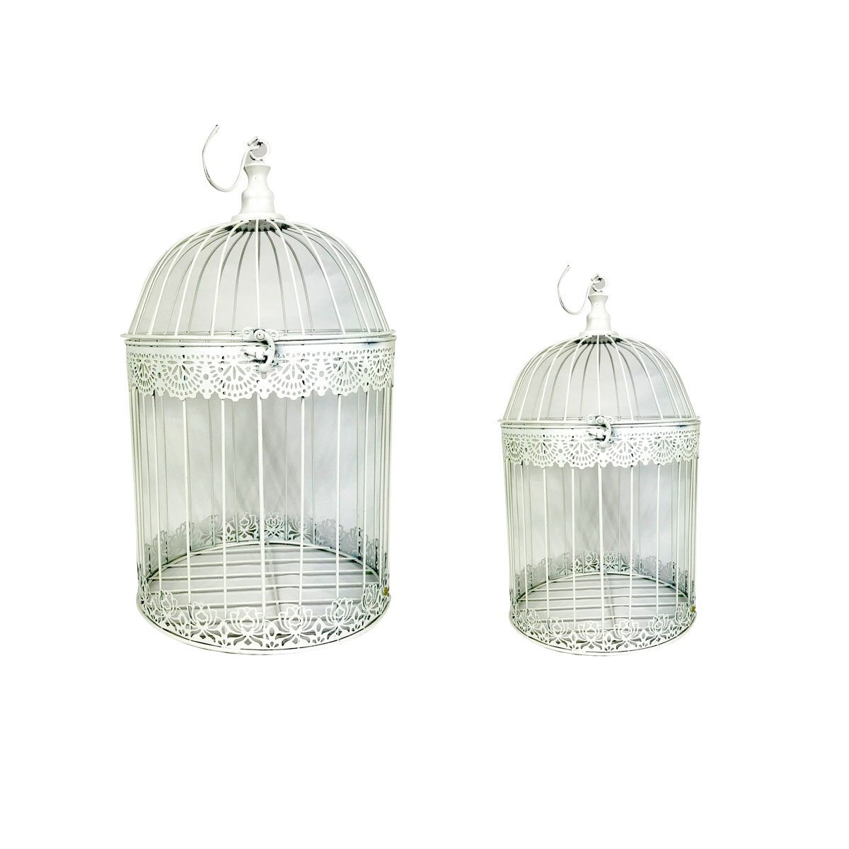 Set de 2 Jaulas Redondas de Metal Color Blanco Home Nature
