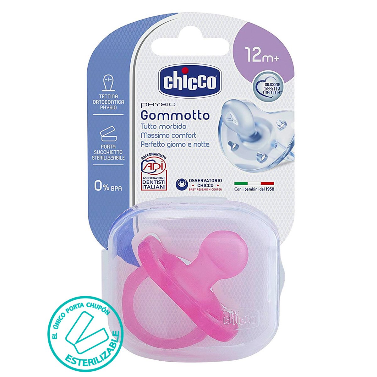 Chupón Physio Soft Rosa Niña 12M+ Chicco