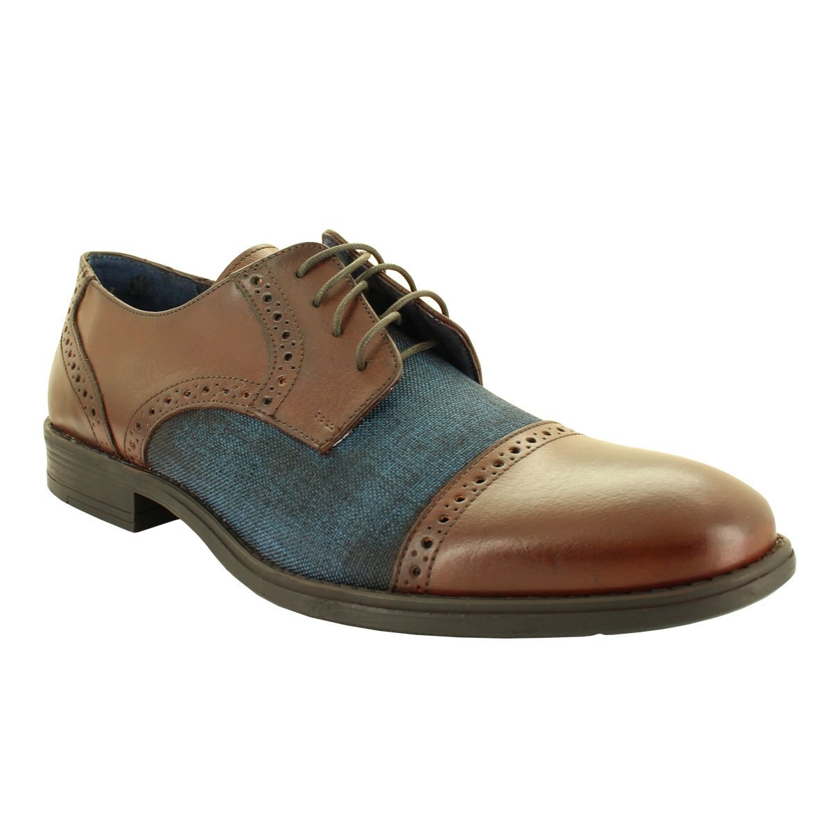Zapato Tipo Choclo 100% de Piel Color Azul Moderof
