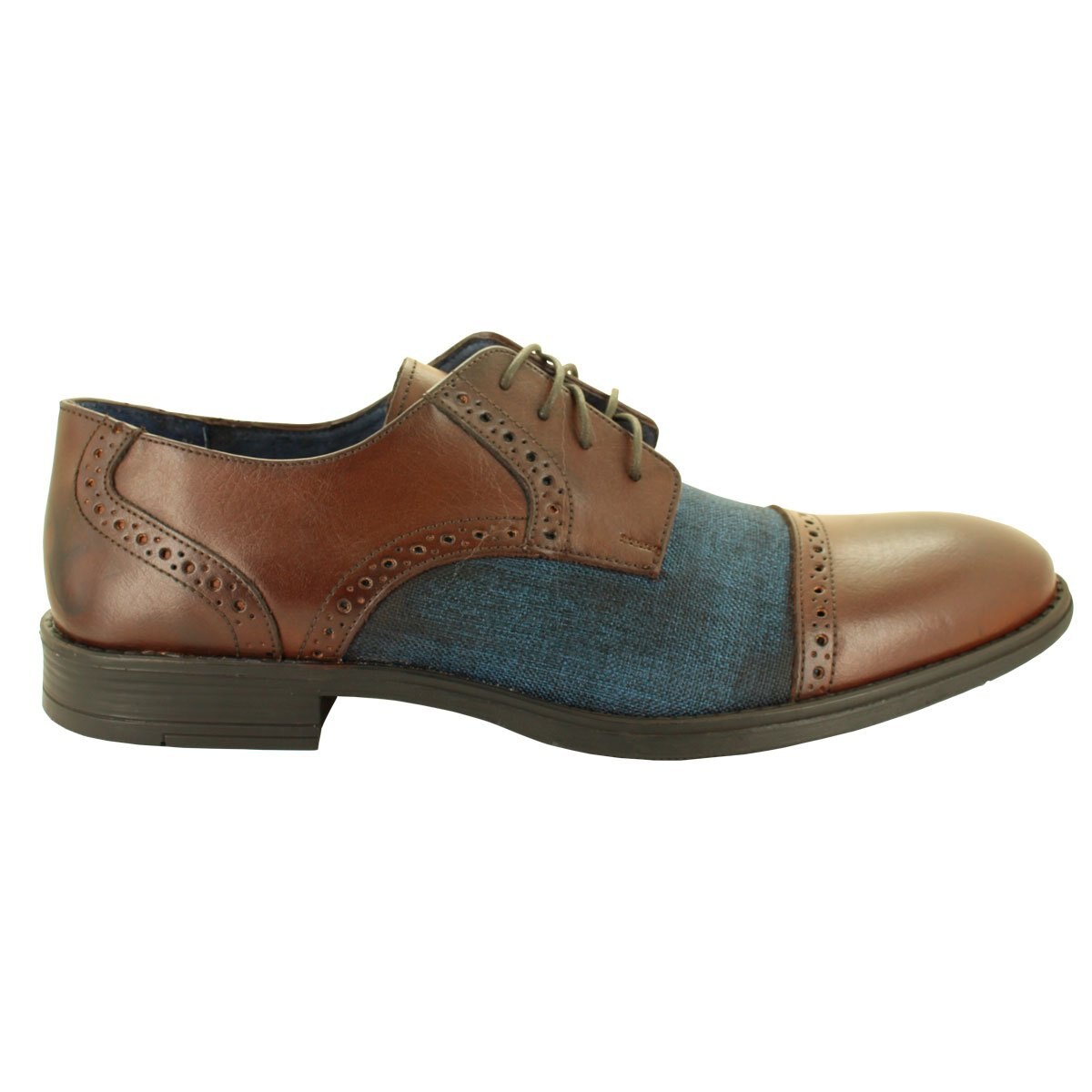 Zapato Tipo Choclo 100% de Piel Color Azul Moderof