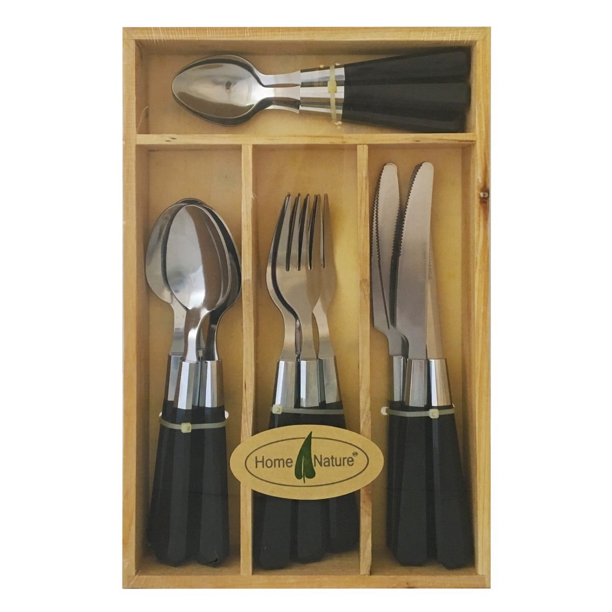 Cubiertos en Caja de Madera Home Nature