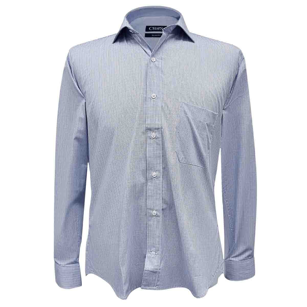Camisa de Vestir Chaps de Corte Ultra Slim Color Azul Combinado