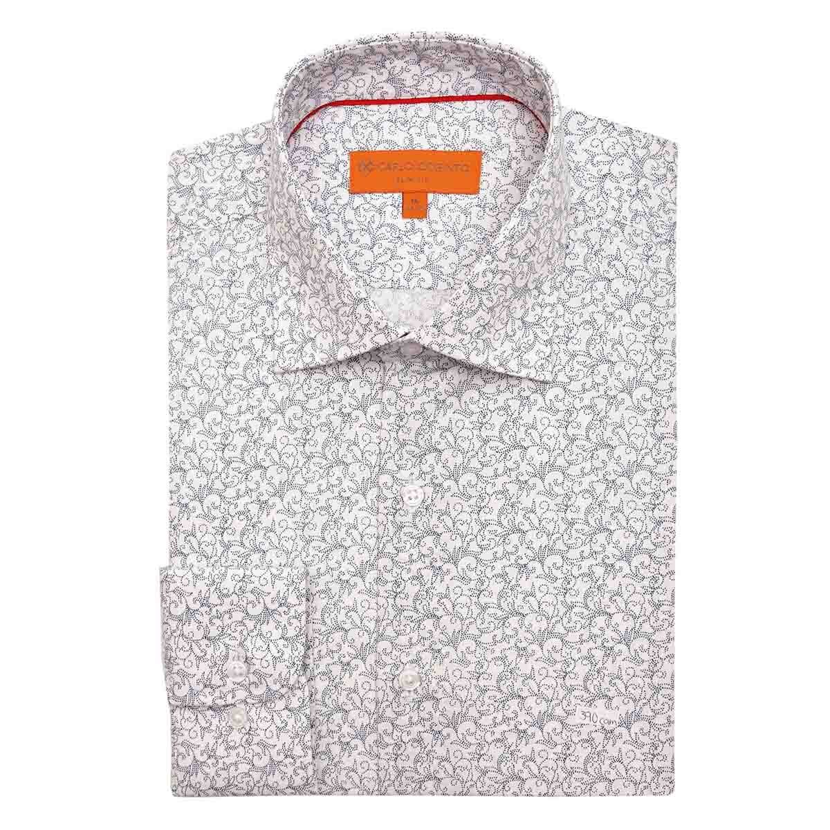 Camisa de Vestir Slim Fit Color Azul Obscuro Carlo Corinto