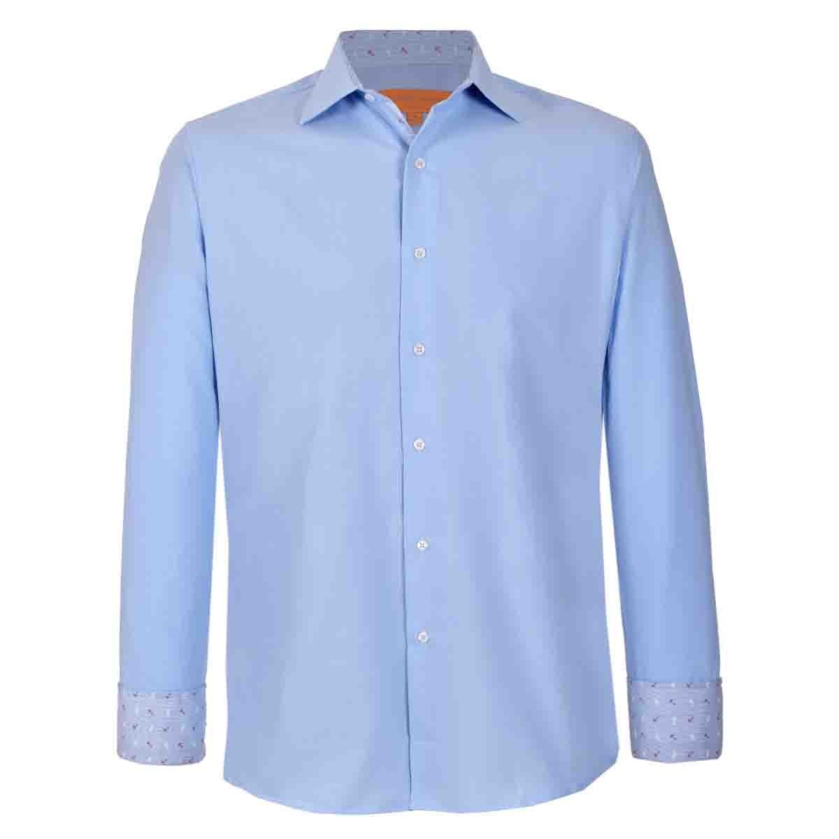 Camisa de Vestir Slim Fit Color Azul Carlo Corinto