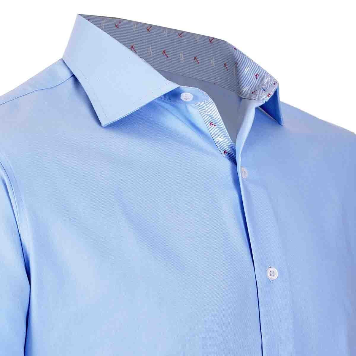 Camisa de Vestir Slim Fit Color Azul Carlo Corinto