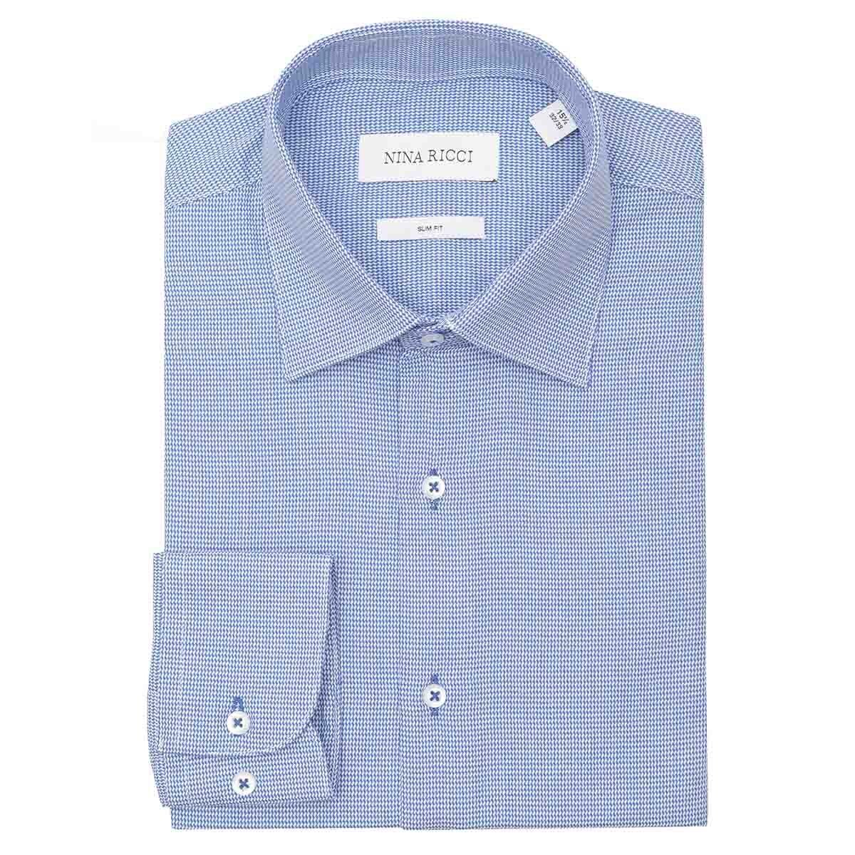 Camisa de Vestir con Rayas en Color Azul Nina Ricci
