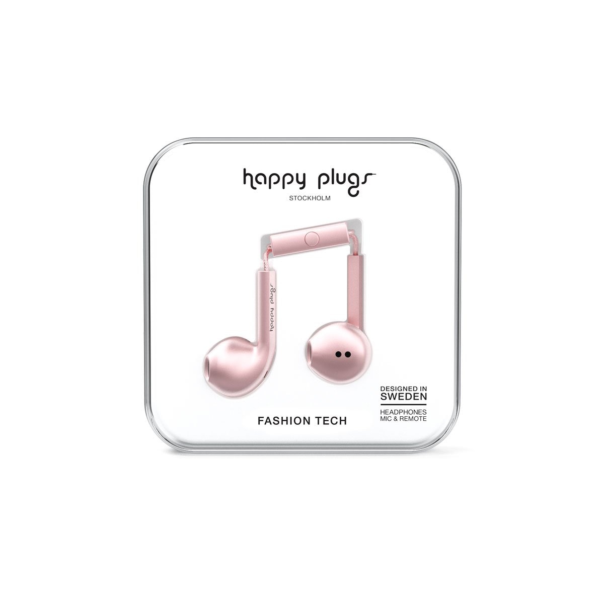 Audífonos C/micrófono Earbud Deluxe Pink Gold Happy Plugs