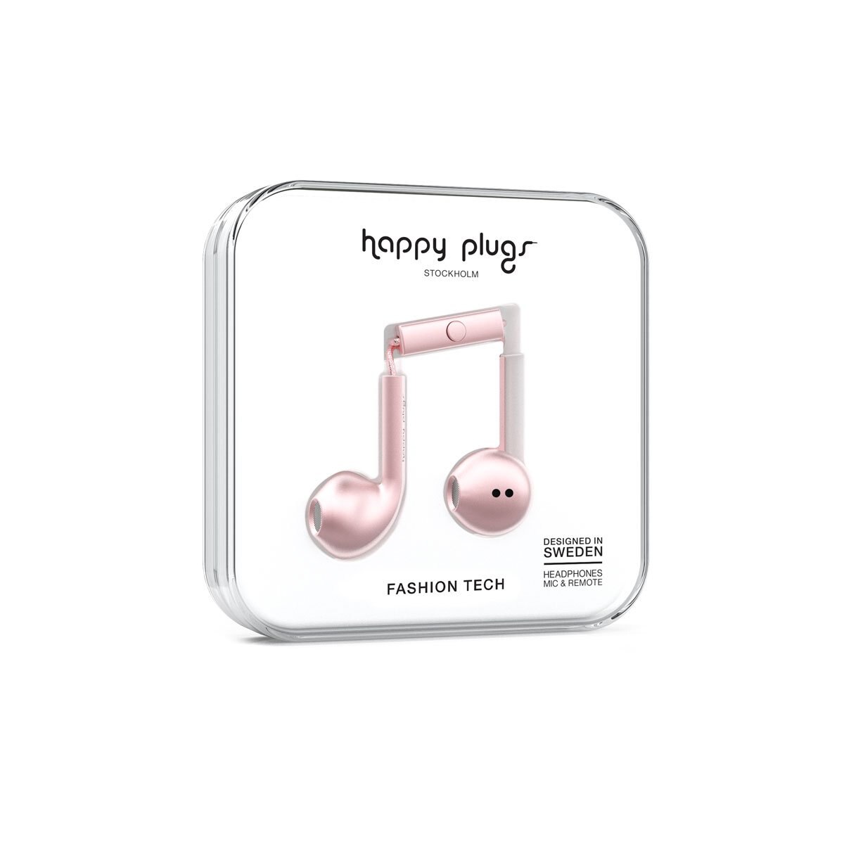 Audífonos C/micrófono Earbud Deluxe Pink Gold Happy Plugs