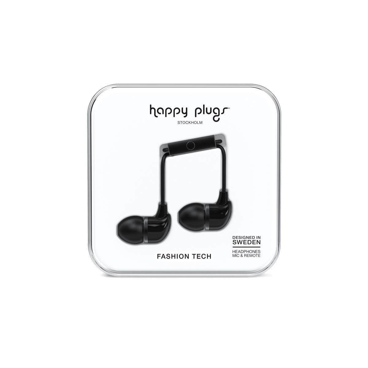 Audífonos con Micrófono In-Ear Negro Happy Plugs