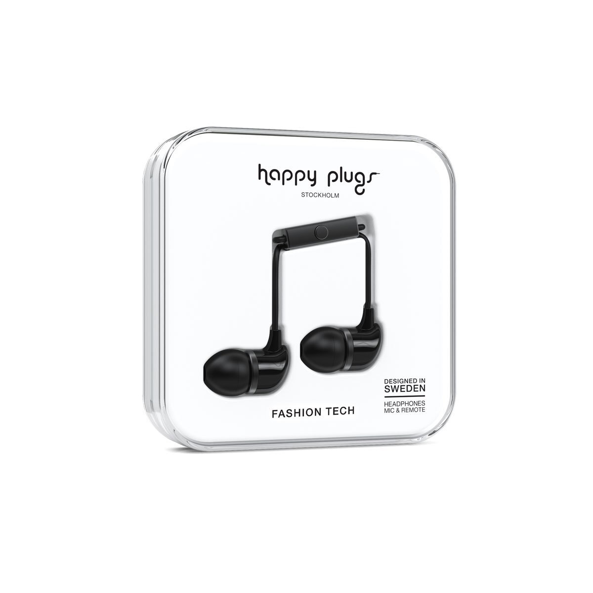 Audífonos con Micrófono In-Ear Negro Happy Plugs