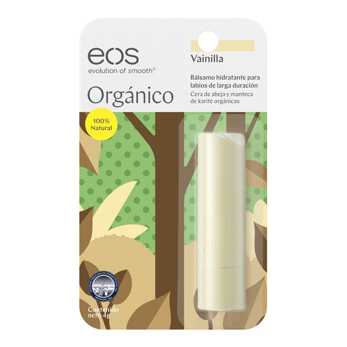Barra Bálsamo Orgánico para Labios Vainilla Eos