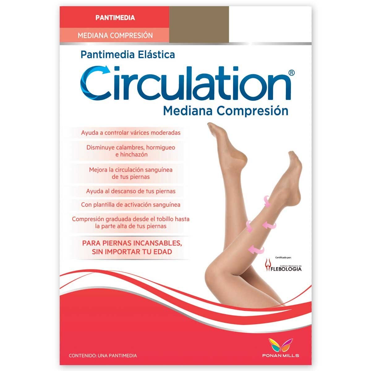 Pantimedia con Compresión Graduada Circulation