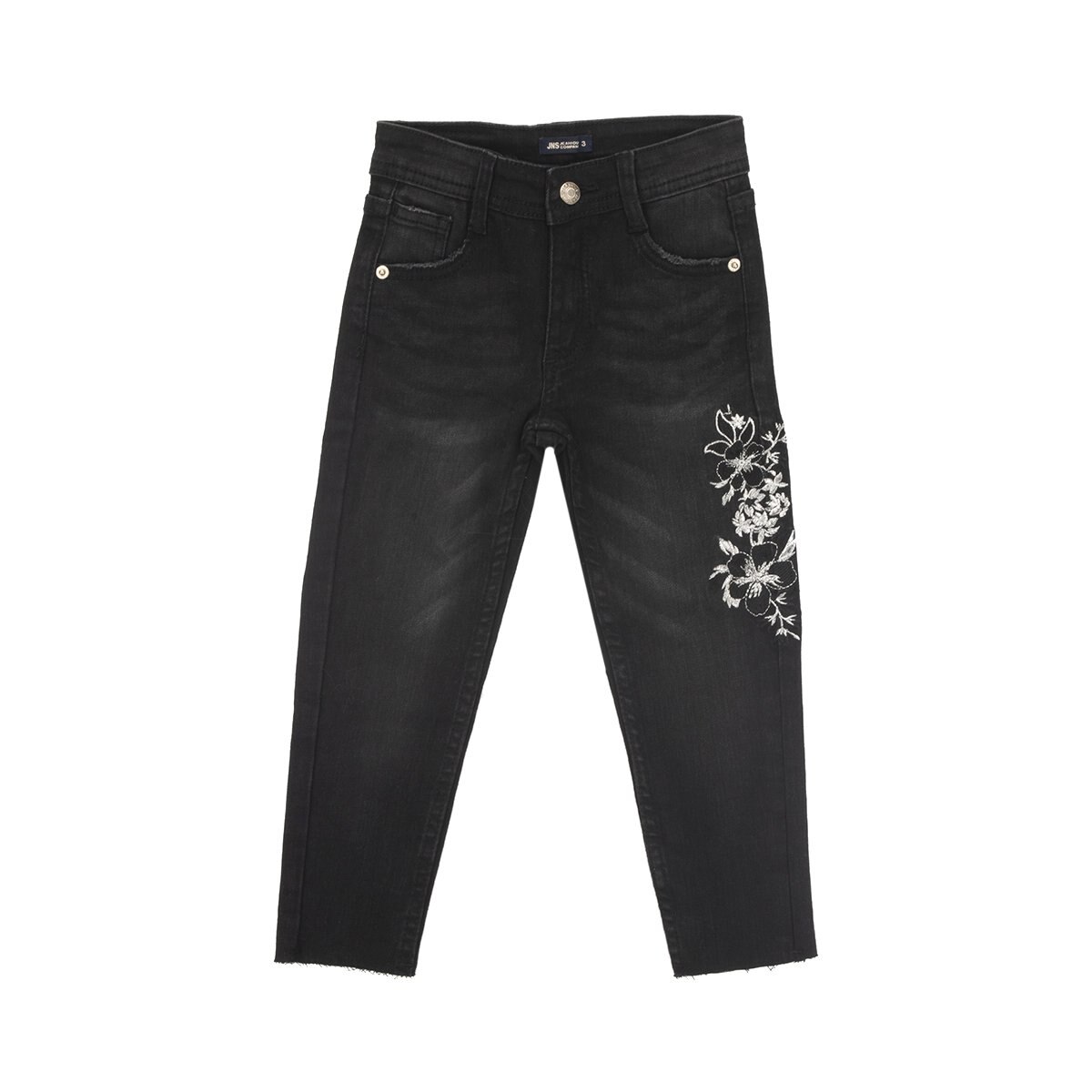 Jeans con Bordado Color Negro para Bebé