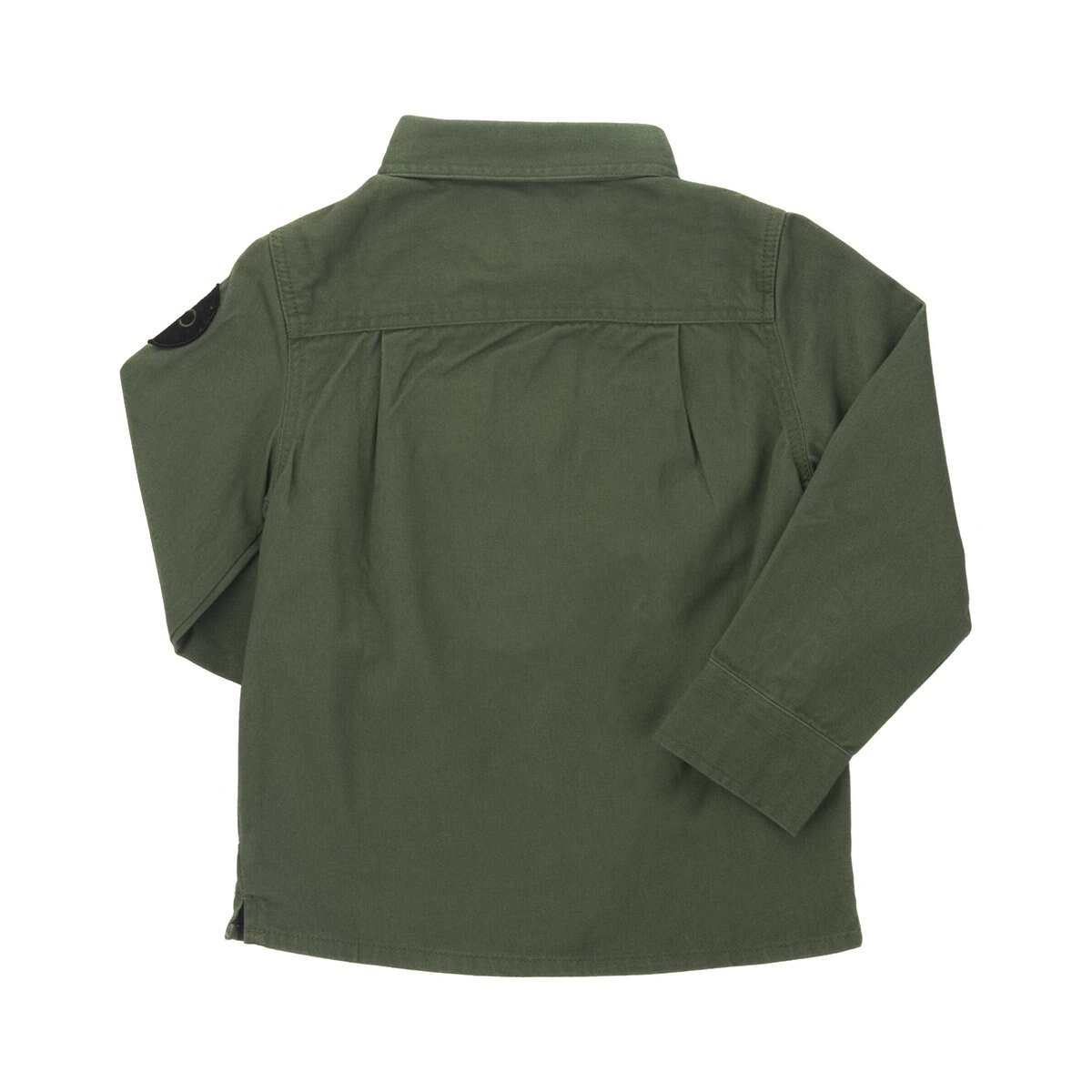 Camisa de Gabardina Color Verde Combinado para Bebé