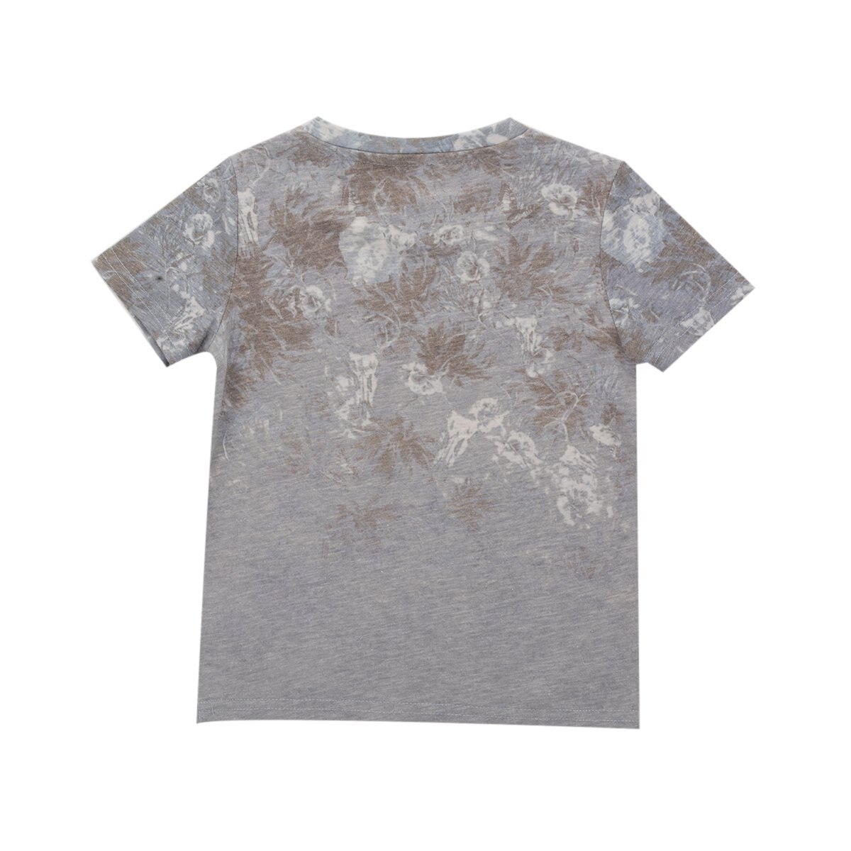 Playera Manga Corta con Estampado de Flores Color Rosa Combinado para Bebé