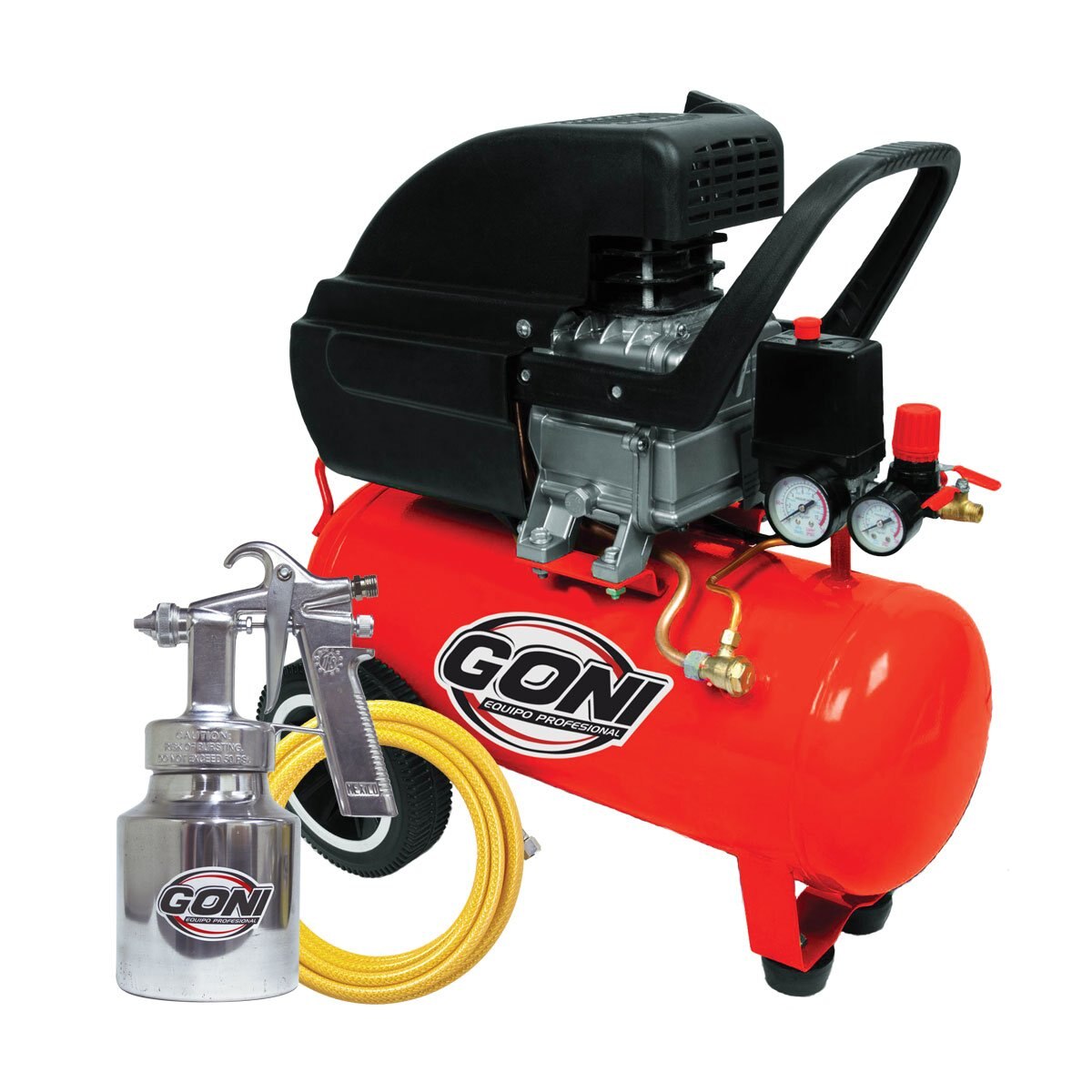 Kit de Compresor de 3.5Hp con Tanque de 28L Goni