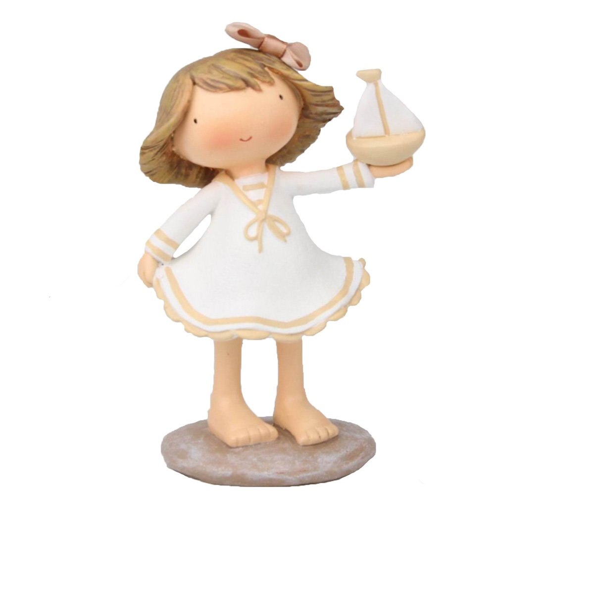 Figura Decorativa Niña Parada con Barco Deko