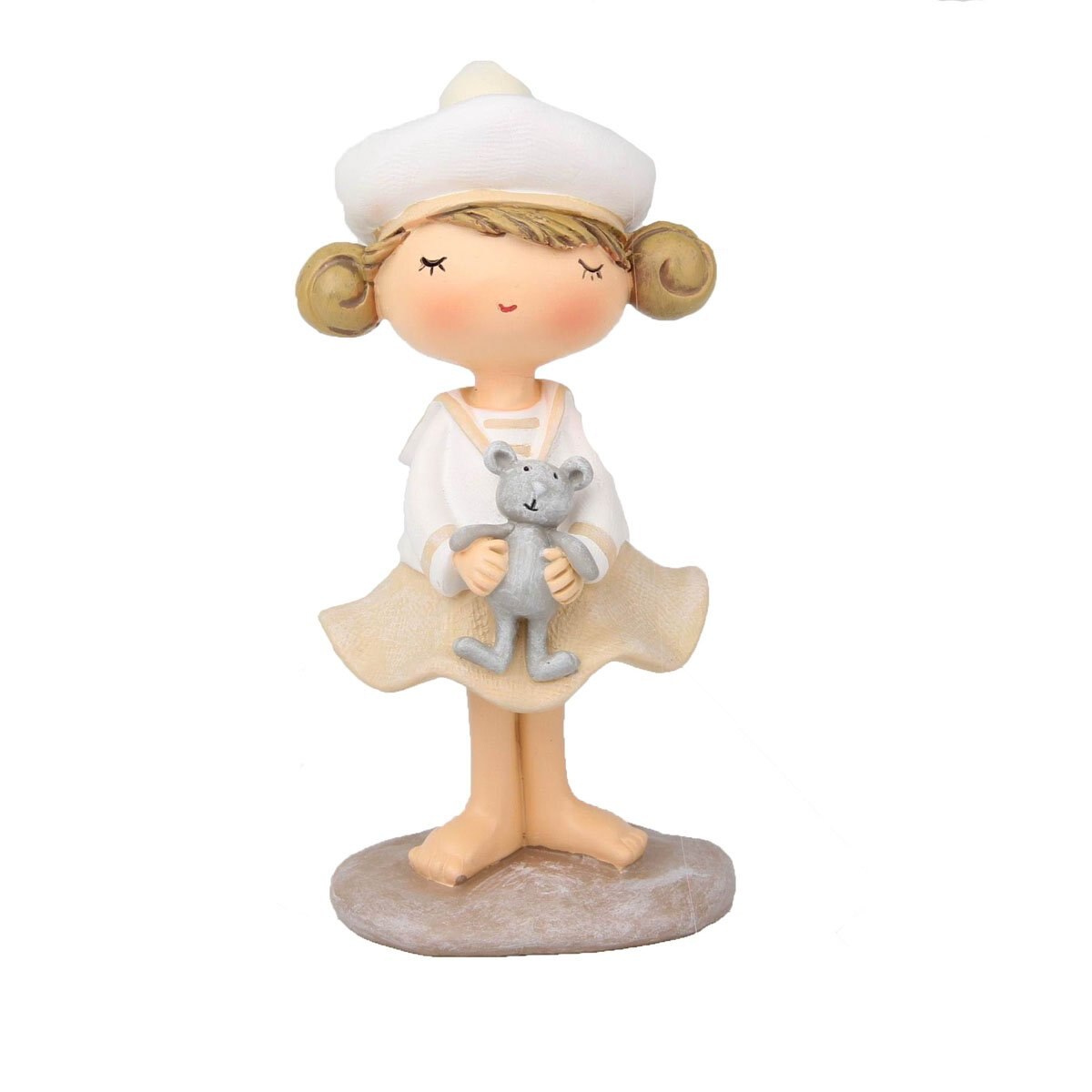Figura Decorativa Niña Parada Rosa Deko