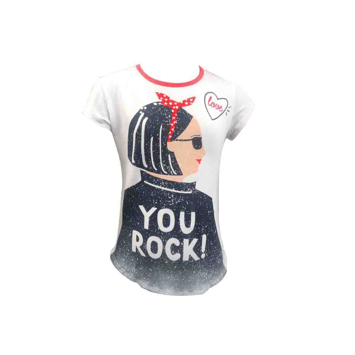 Playera con Manga Corta Color Blanco Combinado Milk & Soda