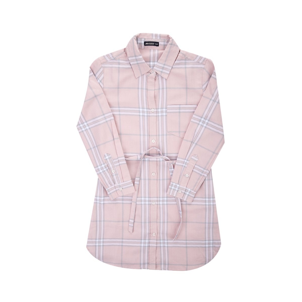 Vestido Camisero Cuadros con Cinta Jeanious